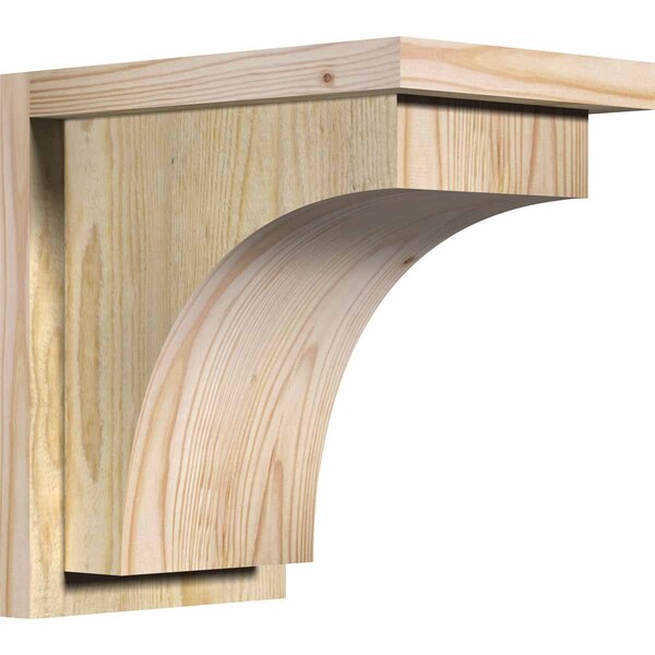 Ekena Millwork Huntington Rough Sawn Corbel w/Backplate, Douglas Fir, 8"W x 12"D x 12"H COR08X12X12HUN01RDF - main